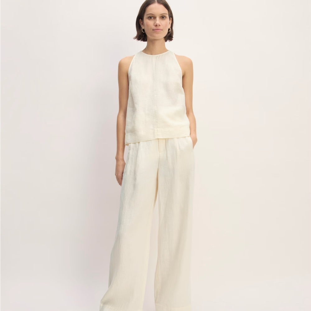 The Linen Way-High Drape Pant